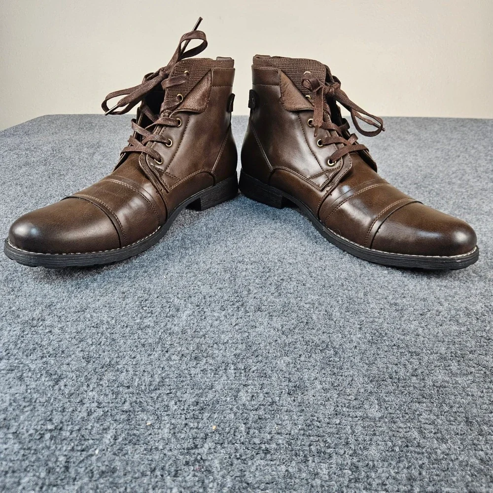 B-52 by Bullboxer Mens Dark Brown Cap Toe Lace Up Ankle Boots US 10 358-X8-4347A